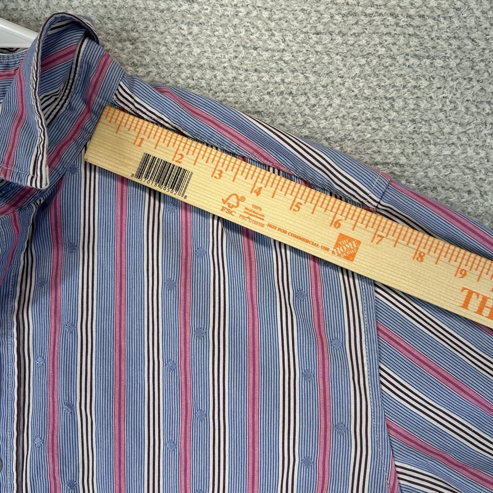 Robert Graham Jeans Button Up Shirt Mens Large Striped Embroidered Diamonds - Picture 15 of 16